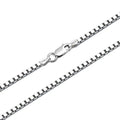 0.6mm 1mm 2mm Box Chain Necklace Sterling Silver 925 Necklace Women Fine Jewelry