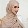 Fashion Muslim Headscarf Headband Women Cotton Shawls Plain Premium Ribbed Jersey Hijab Scarf for Women 180*70cm