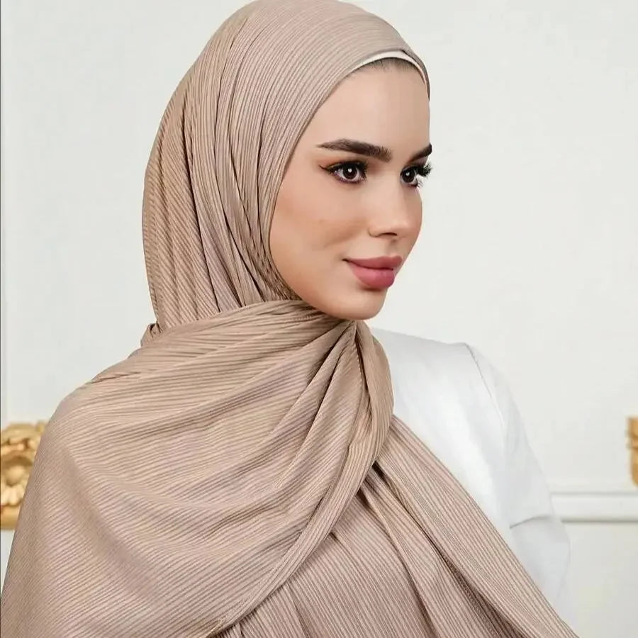 Fashion Muslim Headscarf Headband Women Cotton Shawls Plain Premium Ribbed Jersey Hijab Scarf for Women 180*70cm