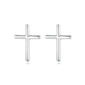 Factory Wholesale Hypoallergenic 925 Sterling Silver Religious Jesus Cross Shape Stud Earrings for Women Jewelry