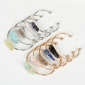 Wholesale Natural Stone Jewelry Gold Silver Handmade Bracelets Rough Raw Crystal Bracelet for Women GIfts