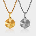 18k Gold Plated Women Accessories Jewelry Necklace Trendy Custom Glowing Sun Pendant Sunshine Charms Sun Ray Necklace