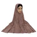 Checked Sweat Jersey Scarf Hijab Hot Drilled Scarf Fashion Mercerizedelastic Long Hijab