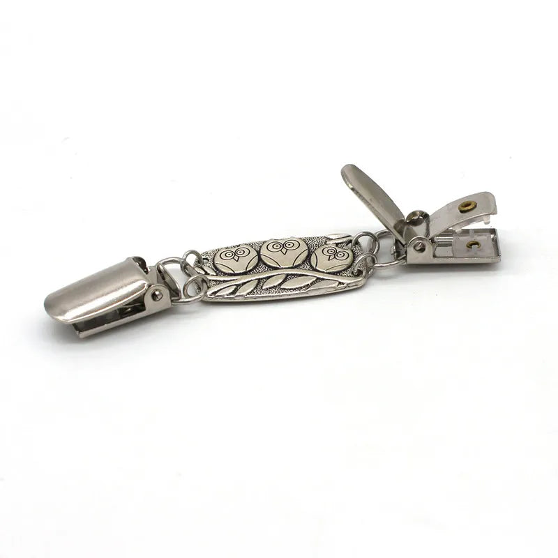 Retro Cardigan Clip Alloy Birds Sweater Collar Shawl Dresses Clip Brooch Vintage Shirts Cinch Clasp Buckle for Kids Clothing
