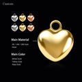 14K Real Yellow Solid Gold Heart Charms Tags Custom Jewelry Findings Components for Bracelet Necklaces Chain Closure Accessories