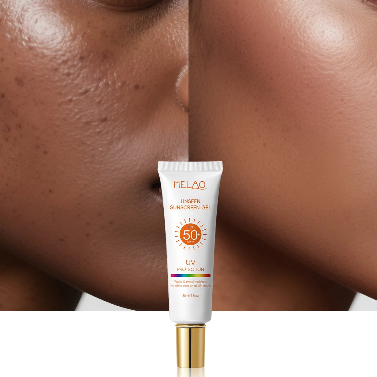 Invisible Sunscreen Gel Broad Spectrum UV Protection Fast Absorbing Lightweight Texture Daily Wear Face Care Sunscreen Gel