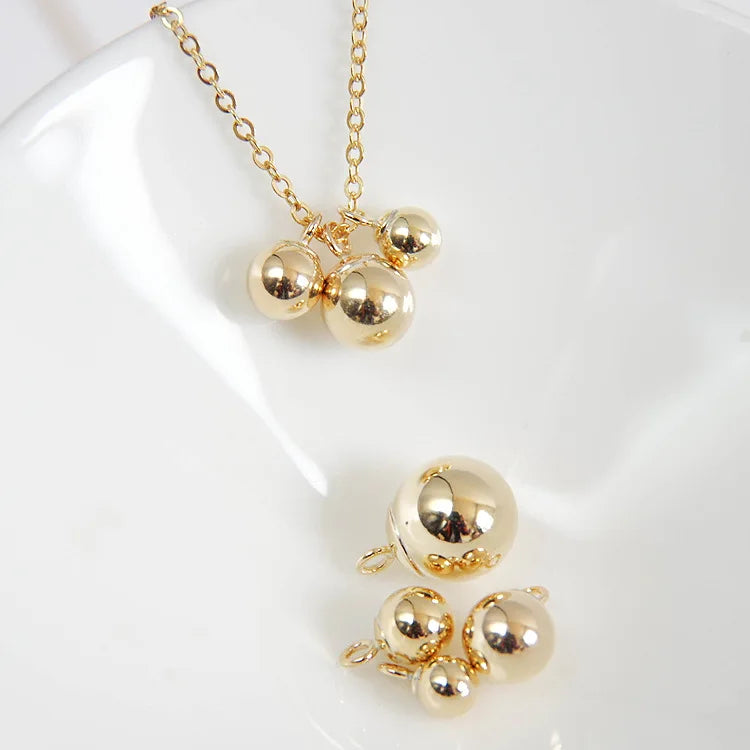 GP001 14K Gold Filled Jewelry Charm Initial Gold Ball Charms for Bracelet Necklace Jewelry Making
