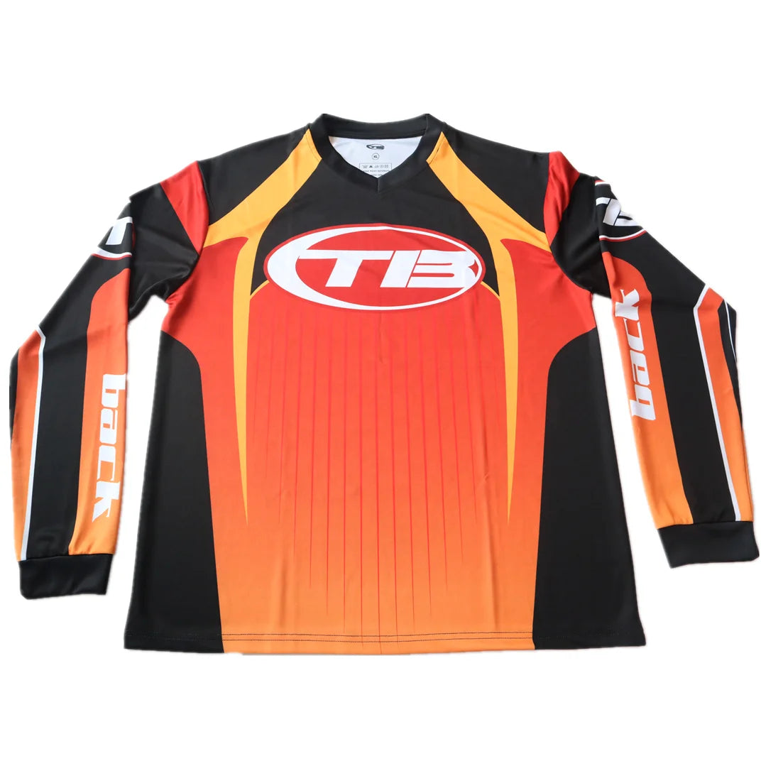 UPF 30+ Sublimated Polyester Breathable Windproof Plus Size Kids Adult Motocross Jersey Custom Fluorescent Color Long Sleeves