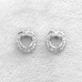 Sterling Silver 5*5mm Semi Mount Stud Earrings Empty Support Blank Claws Setting S925 Base Without Center Stone for DIY Inlay