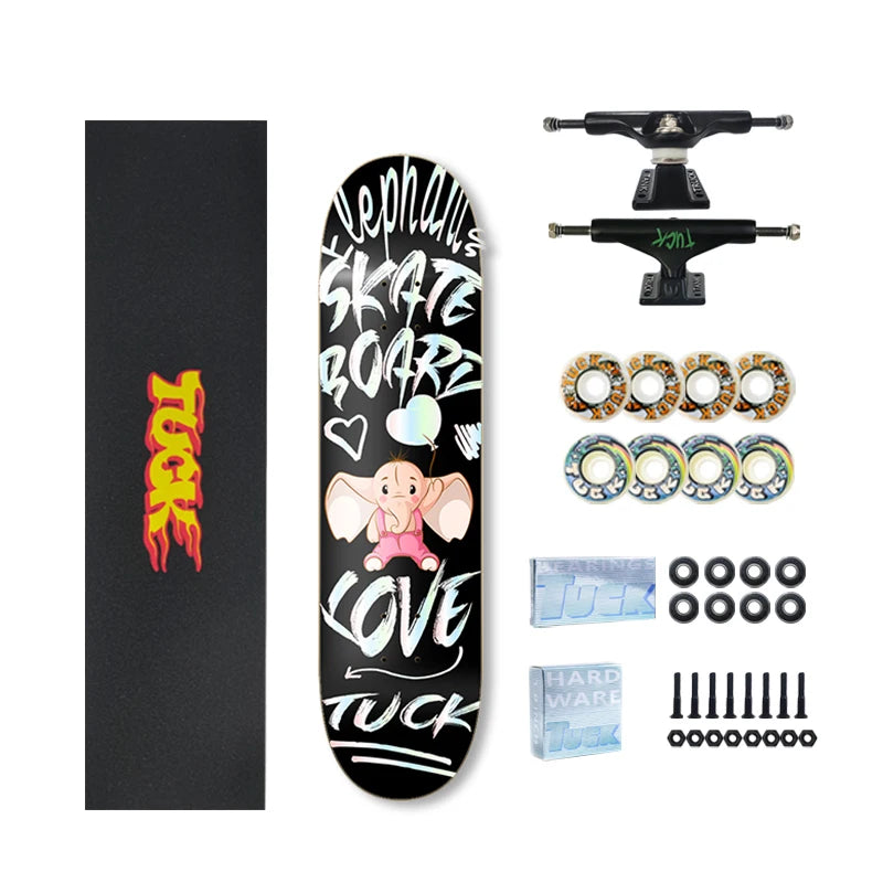 Tuck Brand 7 Ply Canadian Maple Complete Standard Skate Boards Complete Skateboard Professional for Adults
