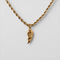 Fashion Men Jewelry  Stainless Steel Gold Hip Hop Feather Wing Pendant Necklace