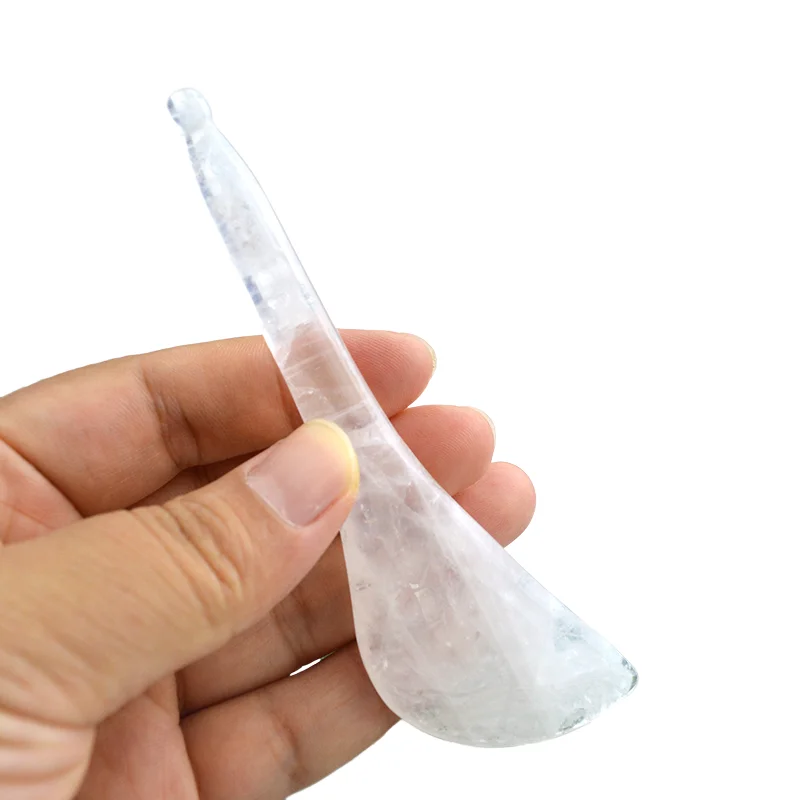 Manual Natural Crystal Clear Quartz Gua Sha Facial Reflexology Pen Chinese Therapy Tool for Body Health Care Acupuncture Pen
