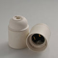 E27 Pendant Lamp Holder Plastic White 10mm Threaded Light Socket Shade Rings ES Edison Screw Plain Thermoplastic Lampholder