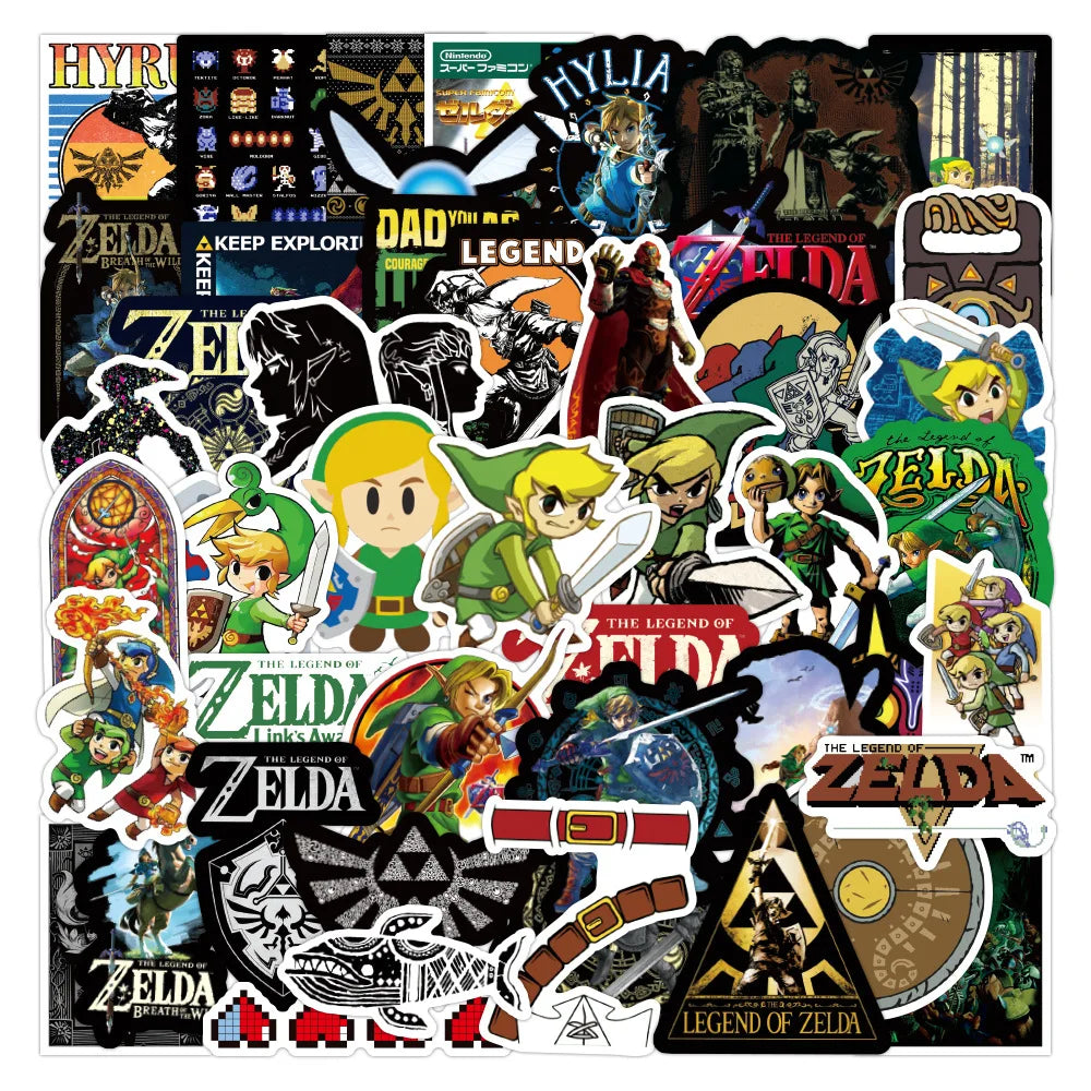 50Pcs the Legend of Zelda Waterproof Graffiti Stickers for Laptop Luggage Car Cartoon Game Sticker Wholesale