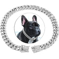 Wholesale Heavy Duty Stainless Steel Pet Cuban Link Pitbull Dog Collar Chain Personalized Alloy Hardware Gold Color
