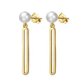 RINNTIN GPE29 New Arrival Jewelry Cultured Pearls Stud Earrings 925 Silver 14K Gold Plated Freshwater Pearls Earings for Women