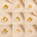 SC New Style Trendy Geometric Gold Silver Open Rings Stylish Leaf Flower Snake Rings Vintage Devil Eye Cross Heart Rings