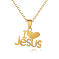 Fashion Golden Jesus Necklace Ins Style for Men and Wofor Men Stainless Steel Sweater Chain