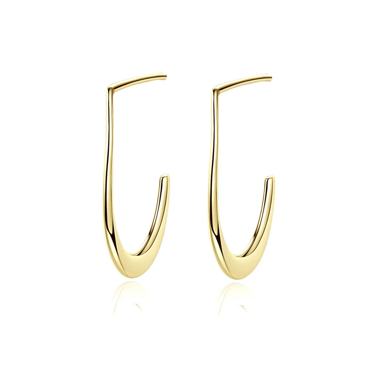 CZCITY Fashion 925 Sterling Silver Big Hoop Minimalist Earrings Dainty 14K Gold Plated Jewelry for Women
