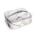 Women Travel Toiletry Bag Organizer Pouch PU Leather Waterproof Marble Makeup Bag with Zipper Gift Eco