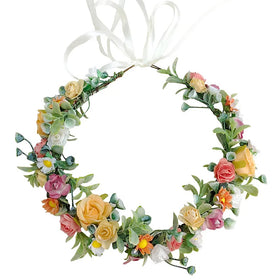 Silk Greenery Flower Headband BOHO Leaf Hair Wreath Bridal Wedding Headpiece Maternity Floral Crown