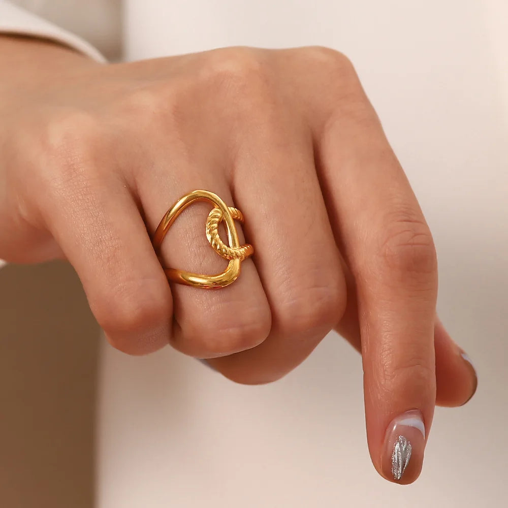 New Arrival 18K Gold Plated Snake Shape Adjustable Micro Cz Diamond Stainless Steel Opening Ring for Women