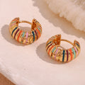 Guarantee Dreamshow Colorful Enamel Hoop Earring Gold Plated Stainless Steel Huggies Earring for Women Boucles D'oreilles
