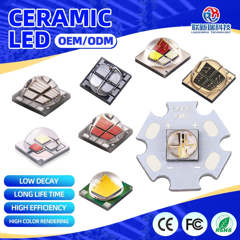 5W 10W 3V SMD 5050 Ceramic SMD LED Chip 600LM 1000LM 1600LM Warm White for Flashlights