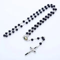 Wholesale New Charming Crystal Bead Catholic Rosaries Necklace for Wedding Women Long Cross Pendant Chain Necklace Gift for Woma