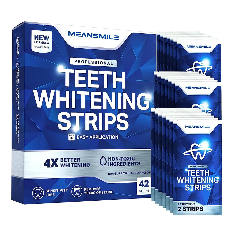 Private Label Manufacturer Dissolving Premium Bright Coconut 21 Treatments  Flavored White Teeth Whitening Strips Peroxide