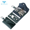 Factory Priced Custom Green Genuine Leather Key Case Metal Key Chain for Key Holder or Gift