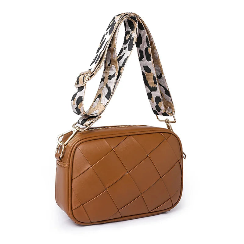 Hot Sale New Designer Women Crossbody Woven Bag Pu Leather Ladies Shoulder Sling Bag