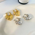 Hot Selling Joyas De Acero Inoxidable Stainless Steel Plated 18K Gold Hollow Double-layer Lotus Earrings for Women