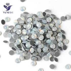 YANRUO Rhinestones Flat Back White Opal Color Hotfix Rhinestones Bulk for Bikini