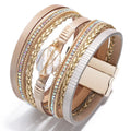 2025 New Braided Leather Bracelet Natural Shell Baroque Pearl Beaded Bracelet Fashion Exquisite Leather Bracelets for Women