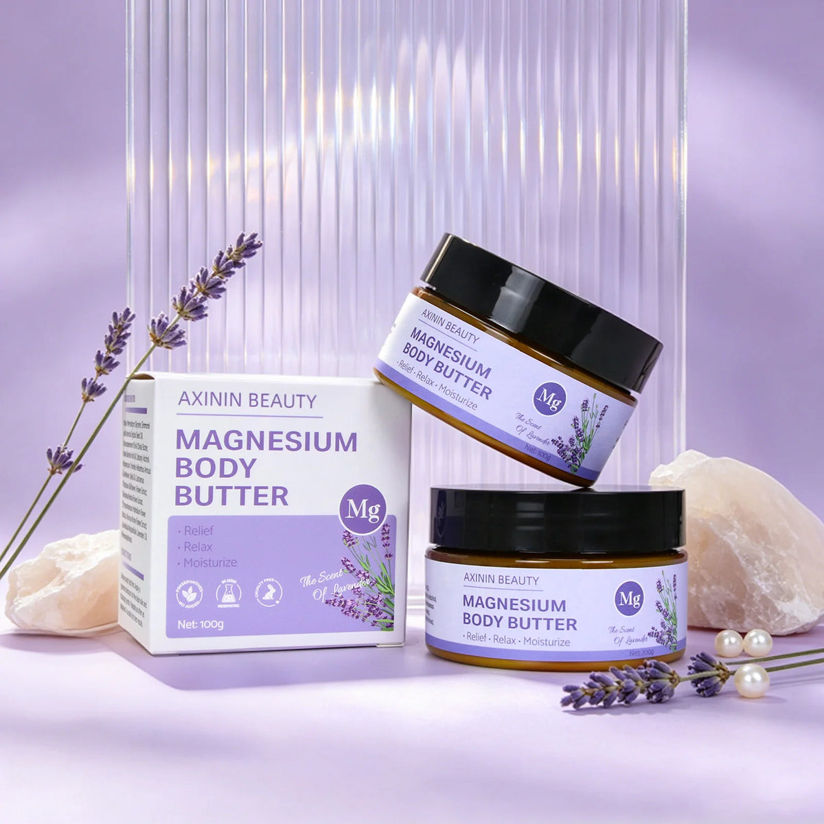 BLIW Private Label Nourishing Deep Hydration Soothes Sore Muscles Enhance Sleep Quality Lavender Magnesium Body Butter MegaBDM