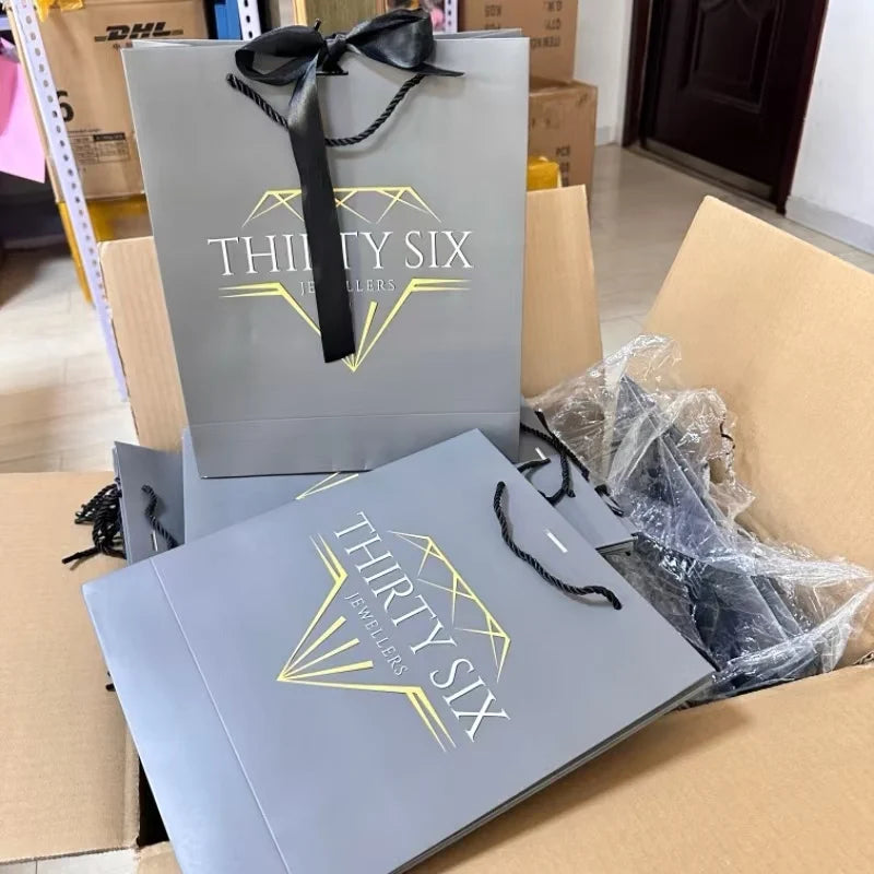 Custom Printed Biodegradable Gift Shopping Bags with Handlepackaging Brown Kraft Paper Bag