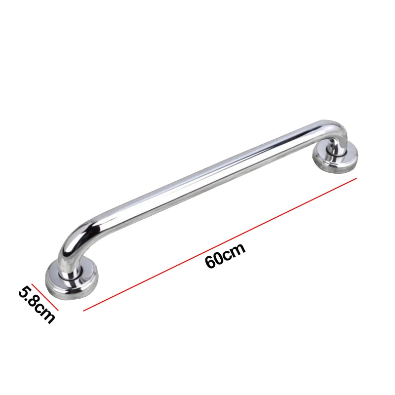 Stainless Steel Anti-Slip Shower Grab Bar for Seniors 30-60CM Sizes Easy-to-Use Bathroom Handle with 5+ Year Warranty
