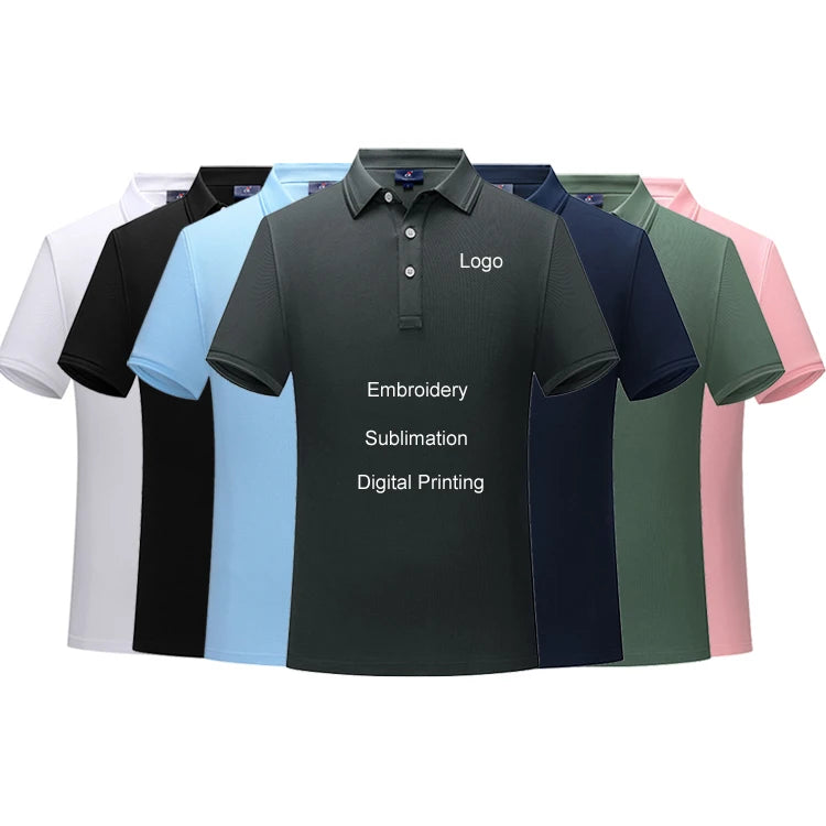Custom Logo Plus Size Short Sleeve Sport Golf Polo T Shirt Polyester Cotton Quick Dry Blank Collar Men's Work Office Polo Shirt