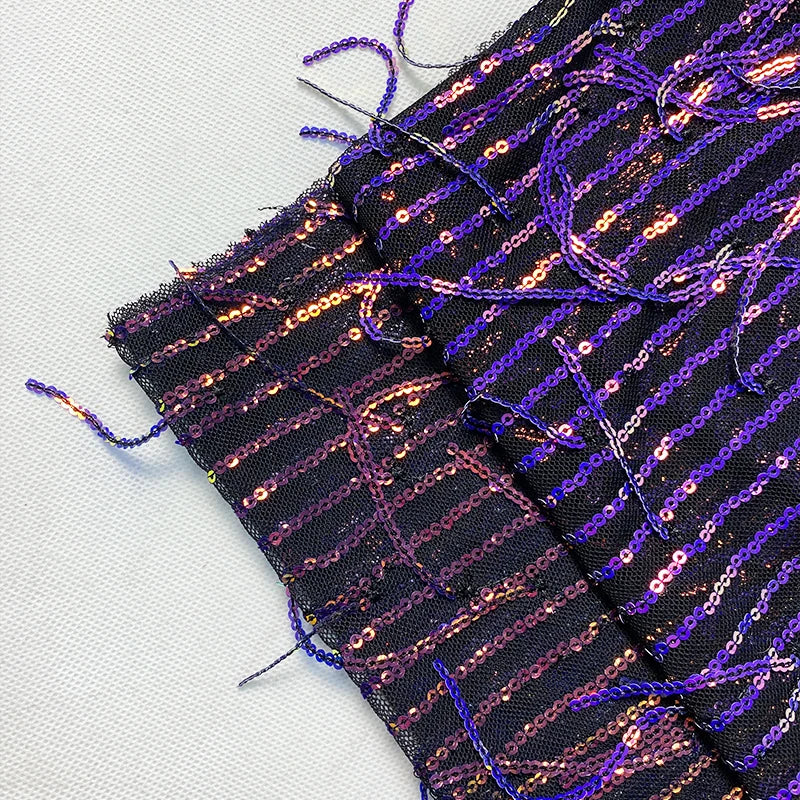 Beautiful 3D Embroidered Bridal Lace Fabric Polyester Spandex Material with Sequin Glitter for Hats and Accessories