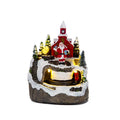 Christmas Village Figurines Snow Globe With Spinning Train Christmas Collectible Buildings Decoration