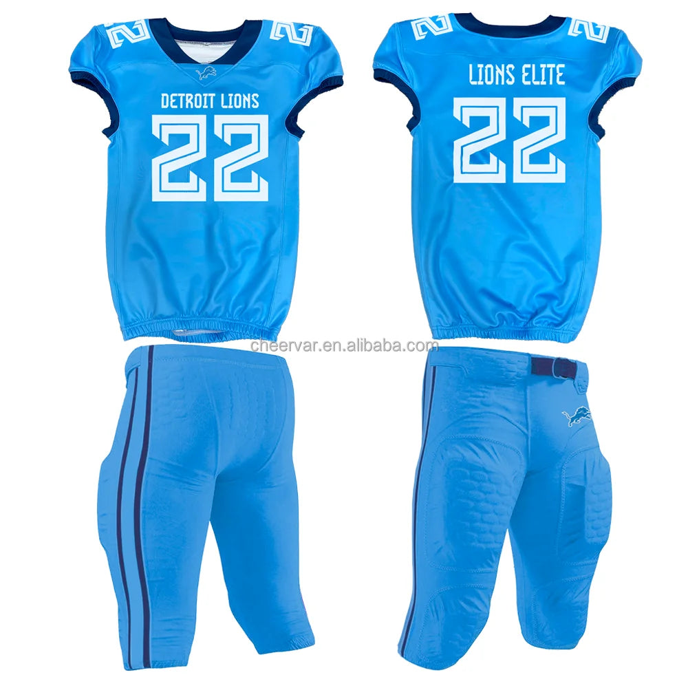 Custom Breathable Plus Size Short Sleeve American Football Uniforms with Embroidery and Sublimation Printing