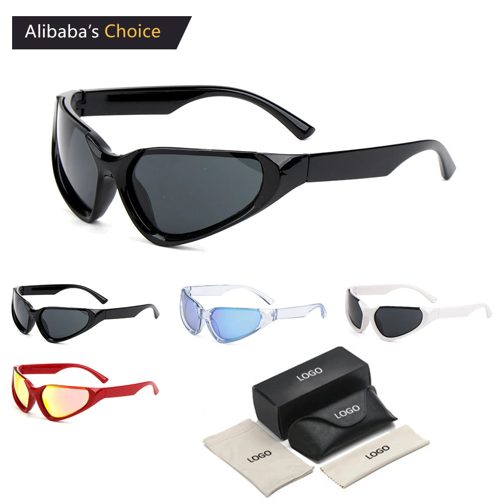 2024 Y2K Sunglasses Wholesale Vintage Steampunk Men Good Price Unique Outdoor Furturistic Punk Custom Cycling Sport Sunglasses