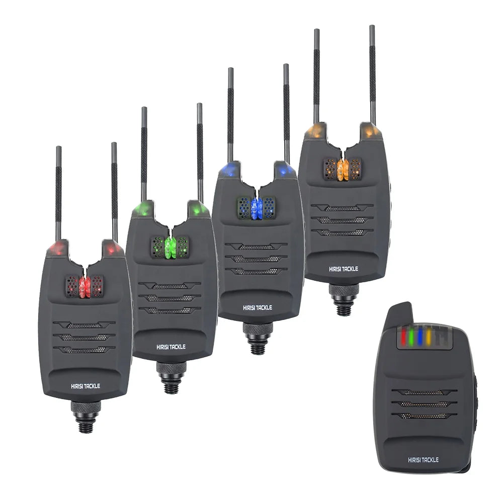Carp Fishing Alarm Set Sounds and LED Alarming Wireless Fishing Bite Alarm Indicator Electronic with Snag Ear Bar B1228