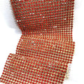 S239 Wholesale Red Color  Rhinestone Applique Rhinestone Mesh Trim for Wedding