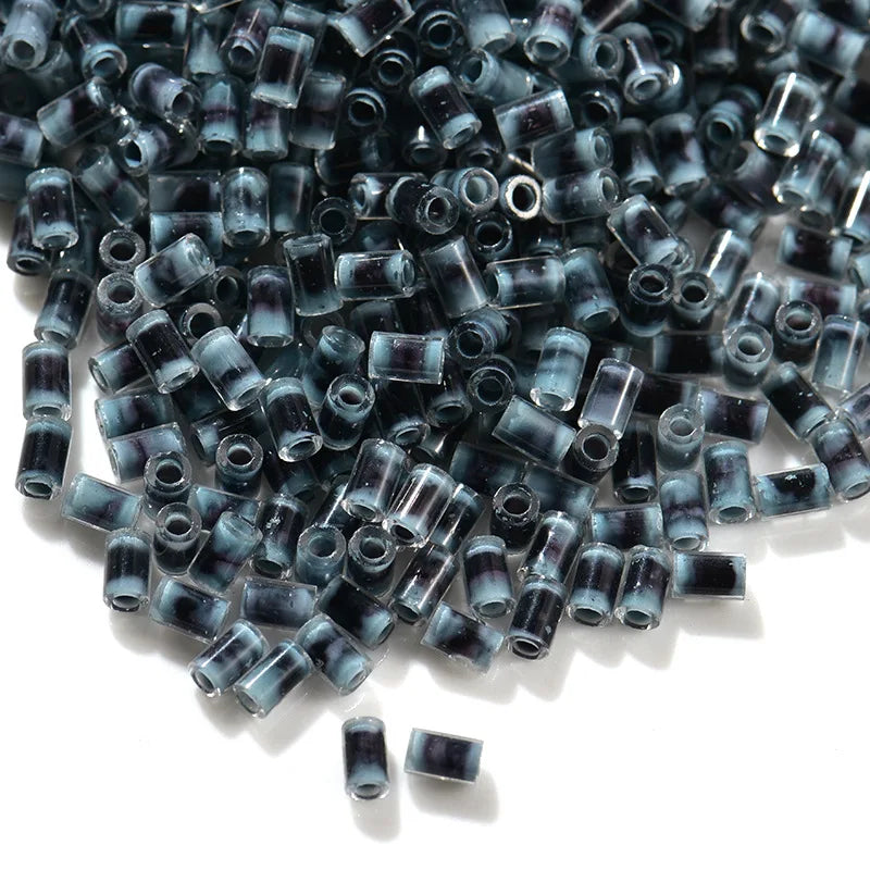 JC Crystal New Design 2.3*3.8mm Tube Shape Glass Seed Beads Wholesale 100g/bag Double Dye Color Glass Embroidered Beads