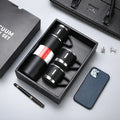Cross-border Stainless Steel Double-Layer Vacuum Thermos Cup Modern Three-Lid for Business Office Handheld Film Suit