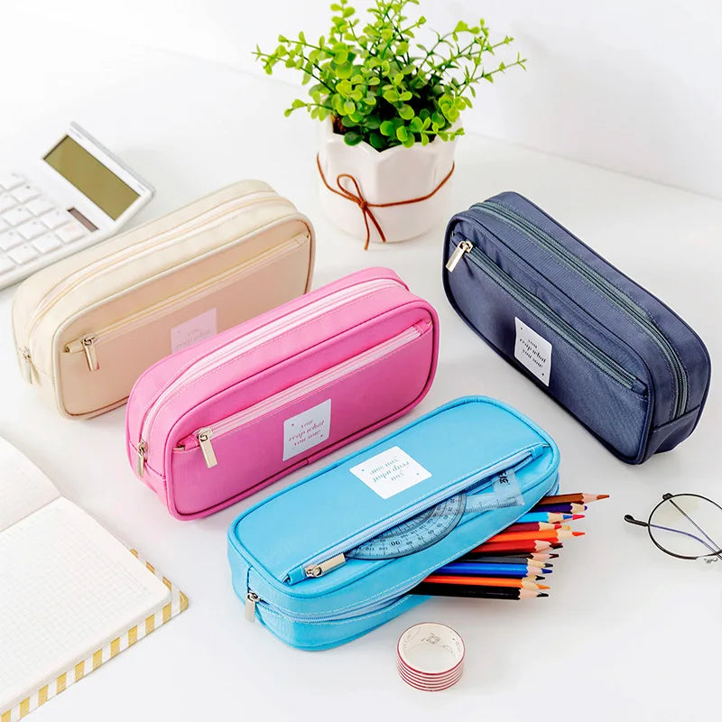 New Creative Stationery Pencil Case Multifunctional Waterproof and Durable Double-Layer Large Capacity Pencil Bag