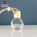 Wholesale 8ml Fragrance Packaging Car Hanging Diffuser Empty clear Glass Bottle With Wooden Cap