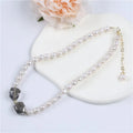 Fashion Women 14K Copper Gold Natural Baroque Pearl Necklace With Crystal Jewelry Charm Pendant Necklace